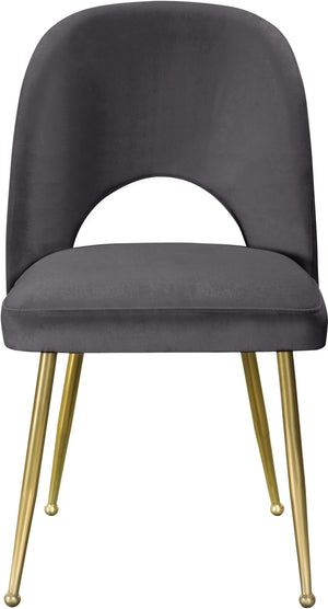 Ramon Dining Chair In Grey Velvet
