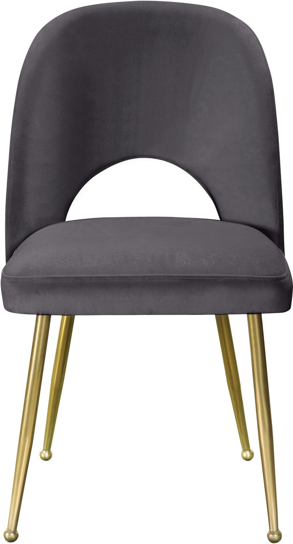 Ramon Dining Chair In Grey Velvet