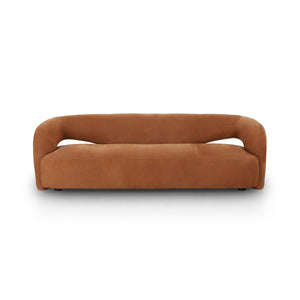 Mazie Sofa In Nubuck Cognac And Burnt Umber