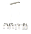 Delaney 8 Light Island/Billiard in Brushed Nickel Finish