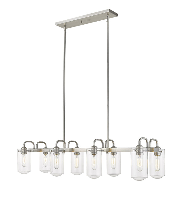 Delaney 8 Light Island/Billiard in Brushed Nickel Finish