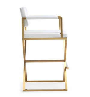 Director White Gold Steel Barstool