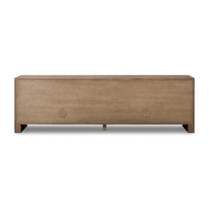Chalmers Media Console In Weathered Oak Veneer