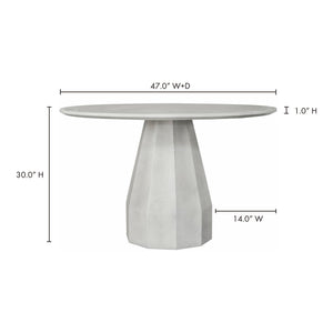 Moe's Templo Outdoor Dining Table Antique White