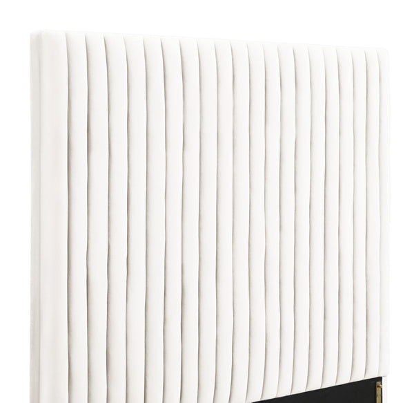 Arabelle White Velvet Bed in King