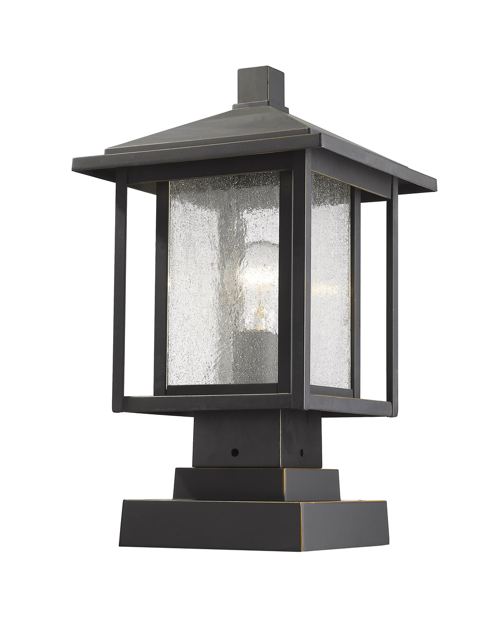 Aspen 1 Light Outdoor Pier Mounted Fixture in Oil Rubbed Bronze Finish
