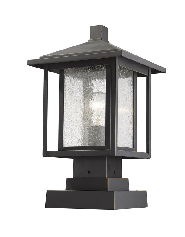 Aspen 1 Light Outdoor Pier Mounted Fixture in Oil Rubbed Bronze Finish