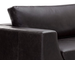 ANAKIN SOFA - LIGHT OAK - TUSCANY WARM BLACK LEATHER