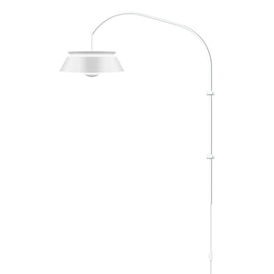 Cuna White 1-Light Wall Lamp with White Wall Hanger