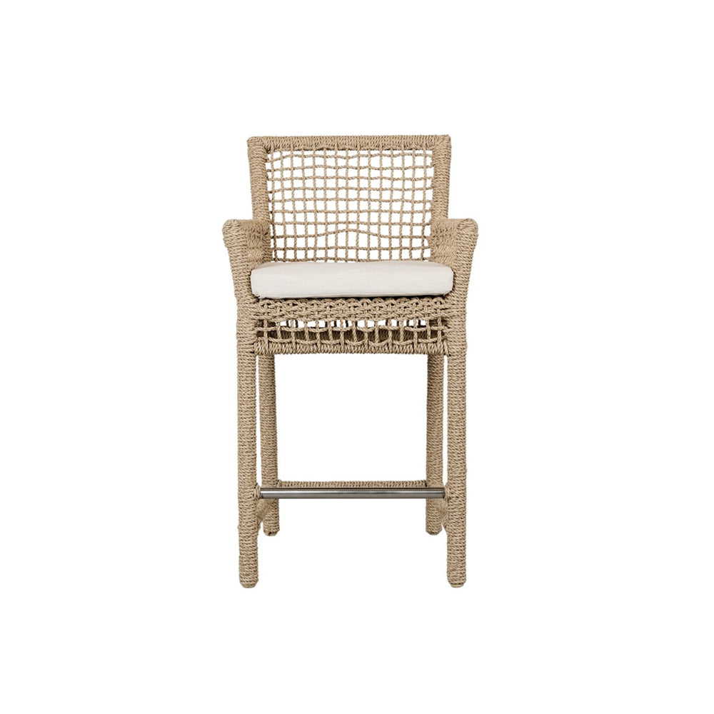 Brisbane Woven Frame Counter Stool with Olefin Cushion