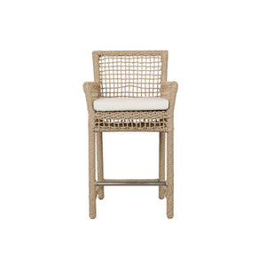 Brisbane Woven Frame Counter Stool with Olefin Cushion