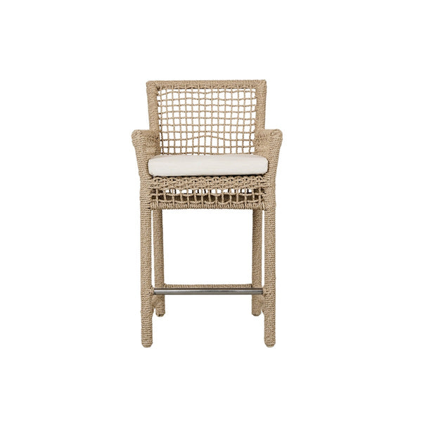 Brisbane Woven Frame Counter Stool with Olefin Cushion