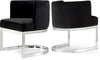 Donna Dining Chair In Black Velvet and Chrome