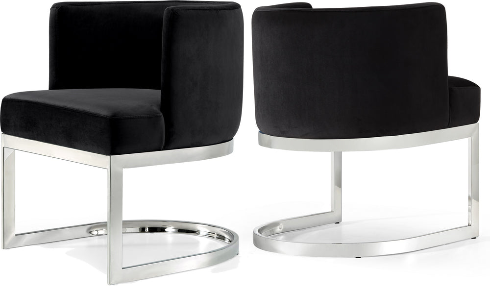Donna Dining Chair In Black Velvet and Chrome