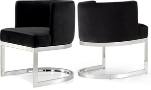 Donna Dining Chair In Black Velvet and Chrome