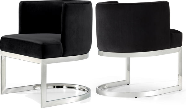 Donna Dining Chair In Black Velvet and Chrome