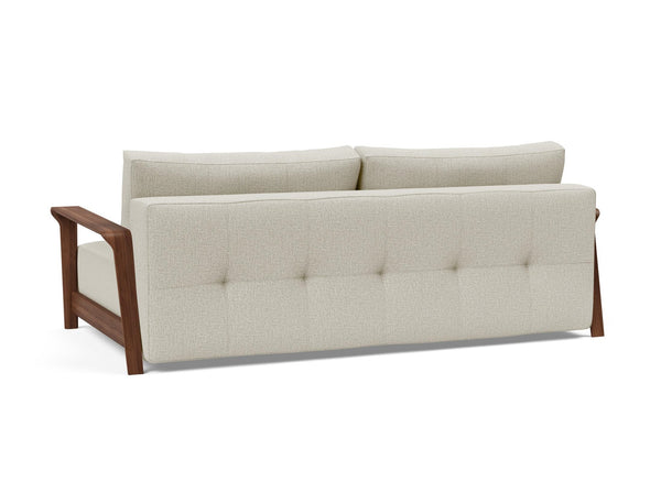 RAN D.E.L. SOFA BED in MIXED DANCE NATURAL FABRIC WITH Dark wood LEGS 527