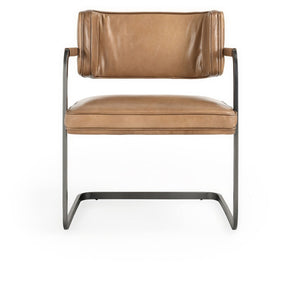Fonda Leather Dining Chair in Adobe Tan