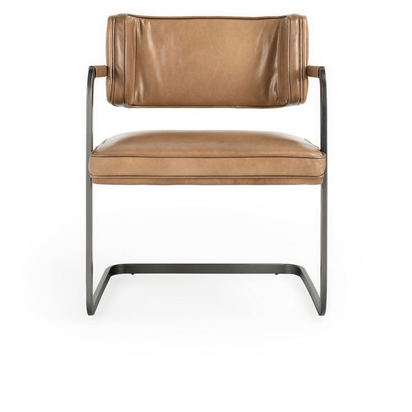 Fonda Leather Dining Chair in Adobe Tan