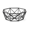 Davy 17L x 17W Black Metal Large Hexagonal Bowl