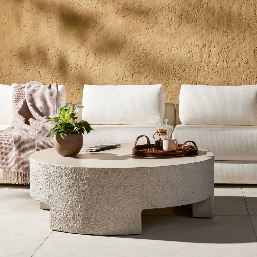 Kember Outdoor Coffee Table In Blanc White