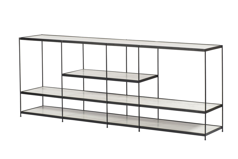 Etta Buffet with metal shelves and industrial black frame