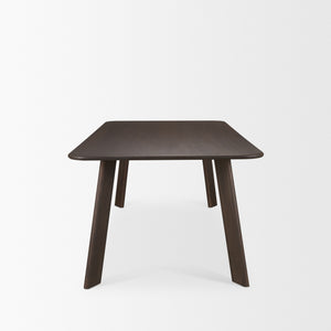 Welborn 84" Dark Brown Wood Rectangular Dining Table