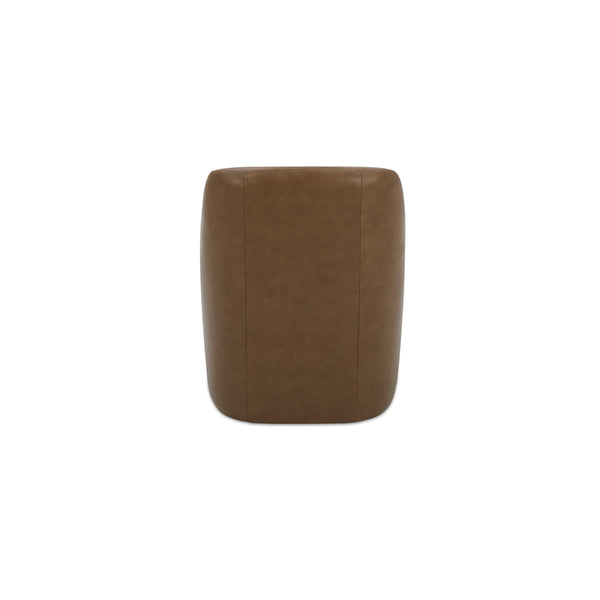Moe's Maisie Rolling Dining Chair in Tan Leather