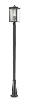 Aspen 3 Light Outdoor Post Mounted Fixture in Black Finish