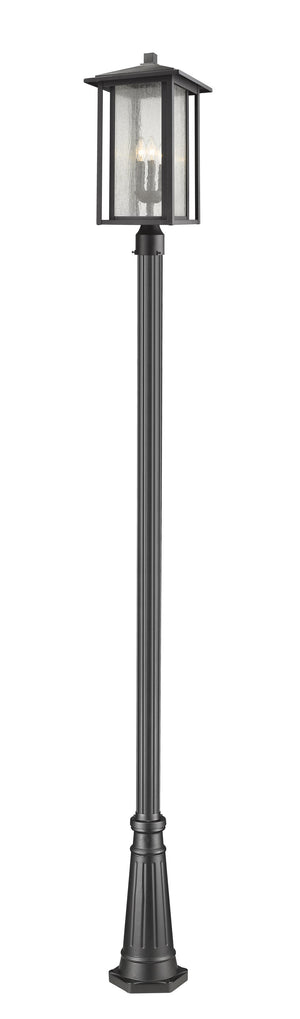 Aspen 3 Light Outdoor Post Mounted Fixture in Black Finish