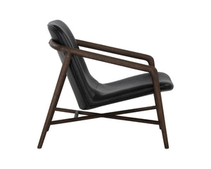 CINELLI LOUNGE CHAIR - DISTRESSED BROWN - BRENTWOOD CHARCOAL LEATHER