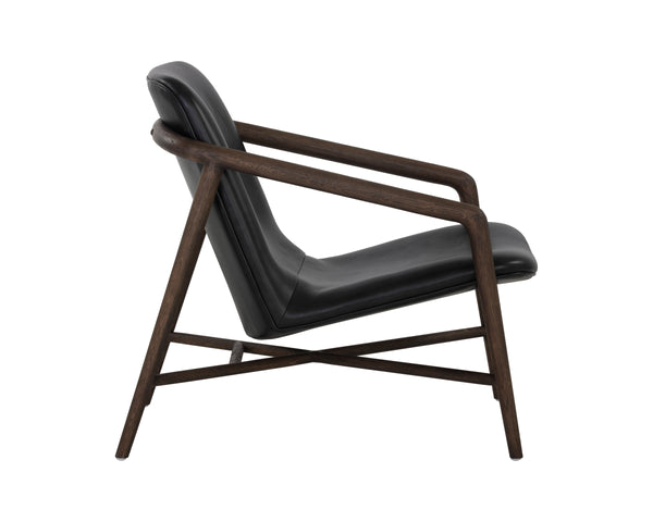 CINELLI LOUNGE CHAIR - DISTRESSED BROWN - BRENTWOOD CHARCOAL LEATHER
