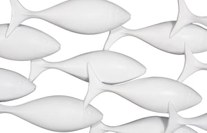 School of Fish Wall Art, Matte White