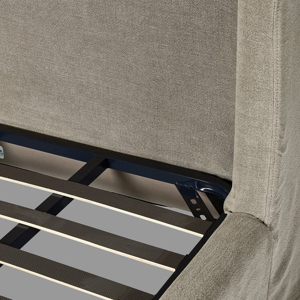 Meryl Slipcover Queen Bed - Broadway Stone