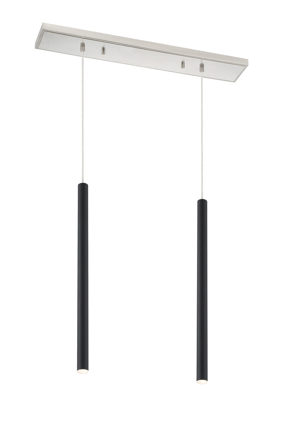 Forest 2 Light Island/Billiard in Brushed Nickel Finish