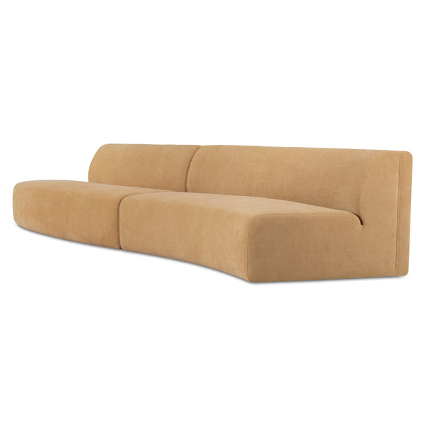 Naomi 2 Piece Wave Modular Sectional in Golden Yellow