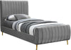 Marcos Twin Bed In Grey Velvet