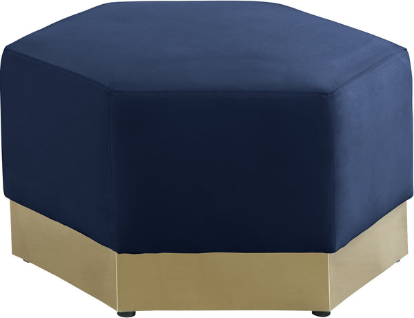 Dianna Ottoman In Navy Velvet