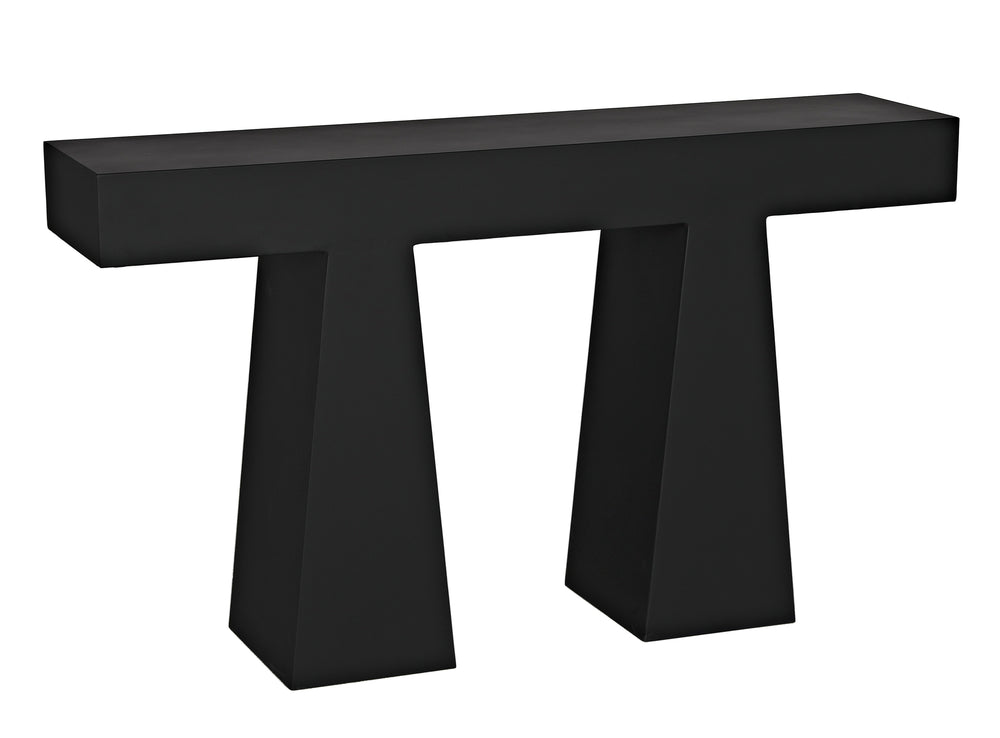Wendell Industrial Steel Console in Matte Black