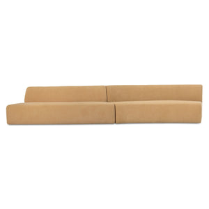 Naomi 2 Piece Wave Modular Sectional in Golden Yellow