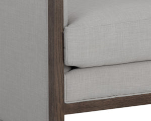 CHLOE LOUNGE CHAIR - DISTRESSED BROWN - LINOSO LIGHT GREY