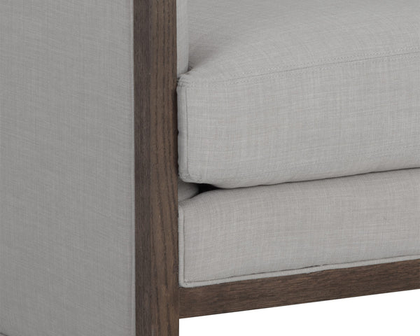 CHLOE LOUNGE CHAIR - DISTRESSED BROWN - LINOSO LIGHT GREY