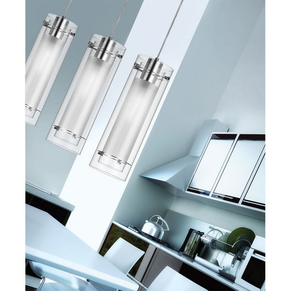 Single Pendant Clear Frosted Glass