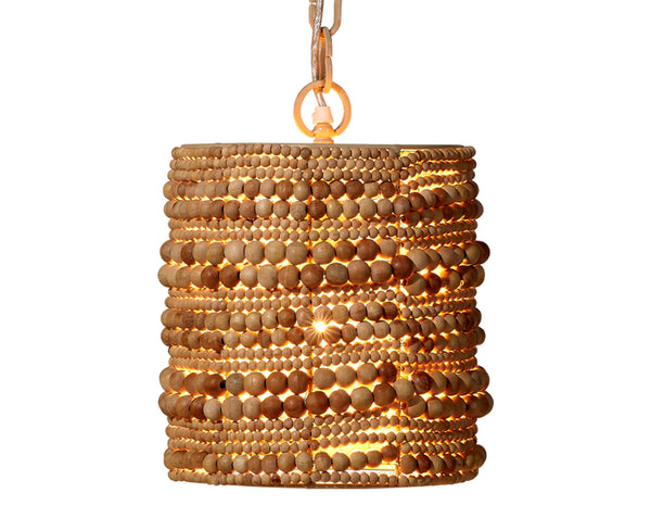 Strand Wood Beaded 1-Light Pendant