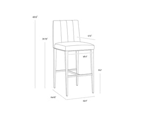 WILBUR COUNTER STOOL - MILLIKEN COGNAC