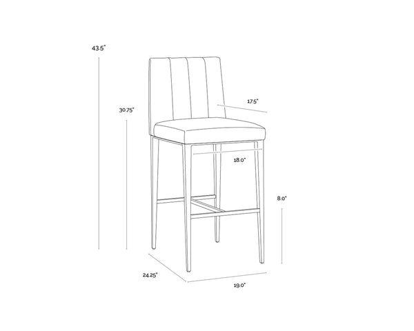 WILBUR COUNTER STOOL - MILLIKEN COGNAC