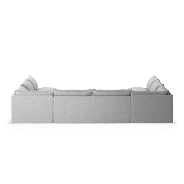 Grant Outdoor 5 Pc Sectional In Faye Ash