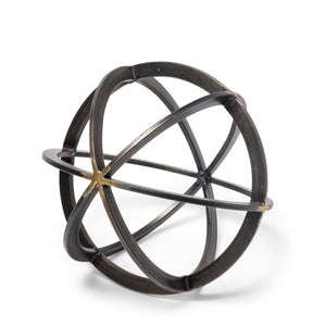 Galenna II (Medium) 9L x 9W Black Metal Circular Decorative Orb