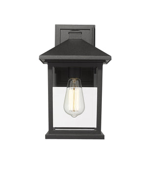 Portland 1 Light Outdoor Wall Light in Black Finish