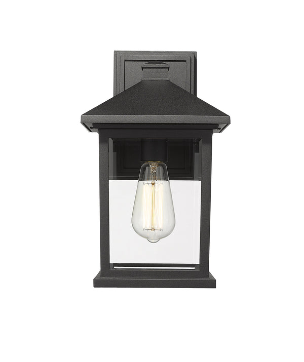 Portland 1 Light Outdoor Wall Light in Black Finish